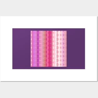 Trendy Pink Brown and Purple Diamond Gradient Pattern Abstract Posters and Art